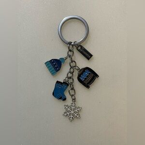 Zinc Alloy Metal Snowflake Sweater Socks And Hat Charms Keychain